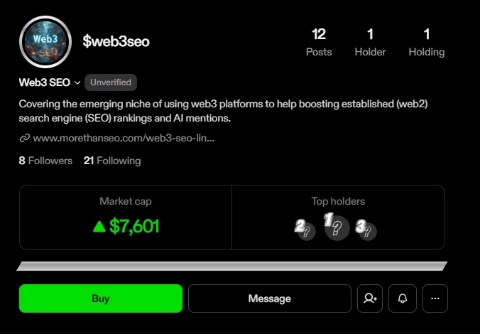 image of a decentralized Web3 decentralized social media example - in this case from Zora.co